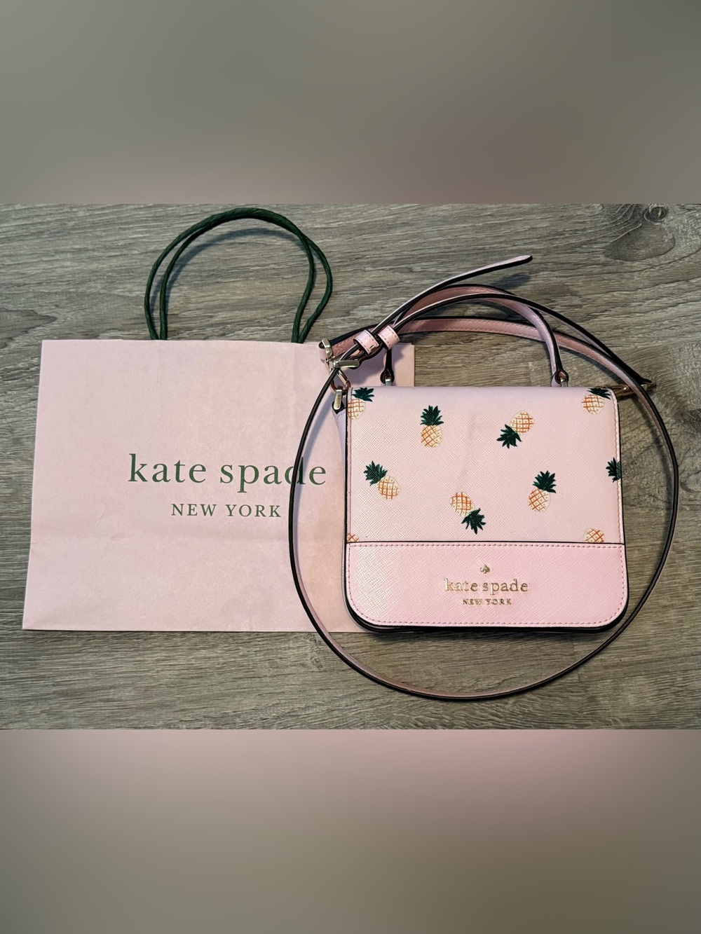 Kate Spade Pineapple Tropical Crossbody Pink Purse Retired